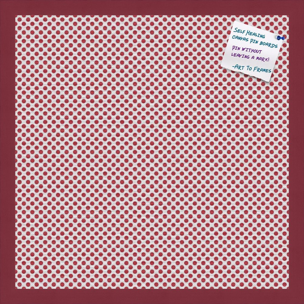 PinPix Decorative pin Cork Bulletin Board Made from self-Healing Canvas, Seemless Pattern Printed at 20x20 Inches and Framed in Red Stain on Beech(WOM56673)