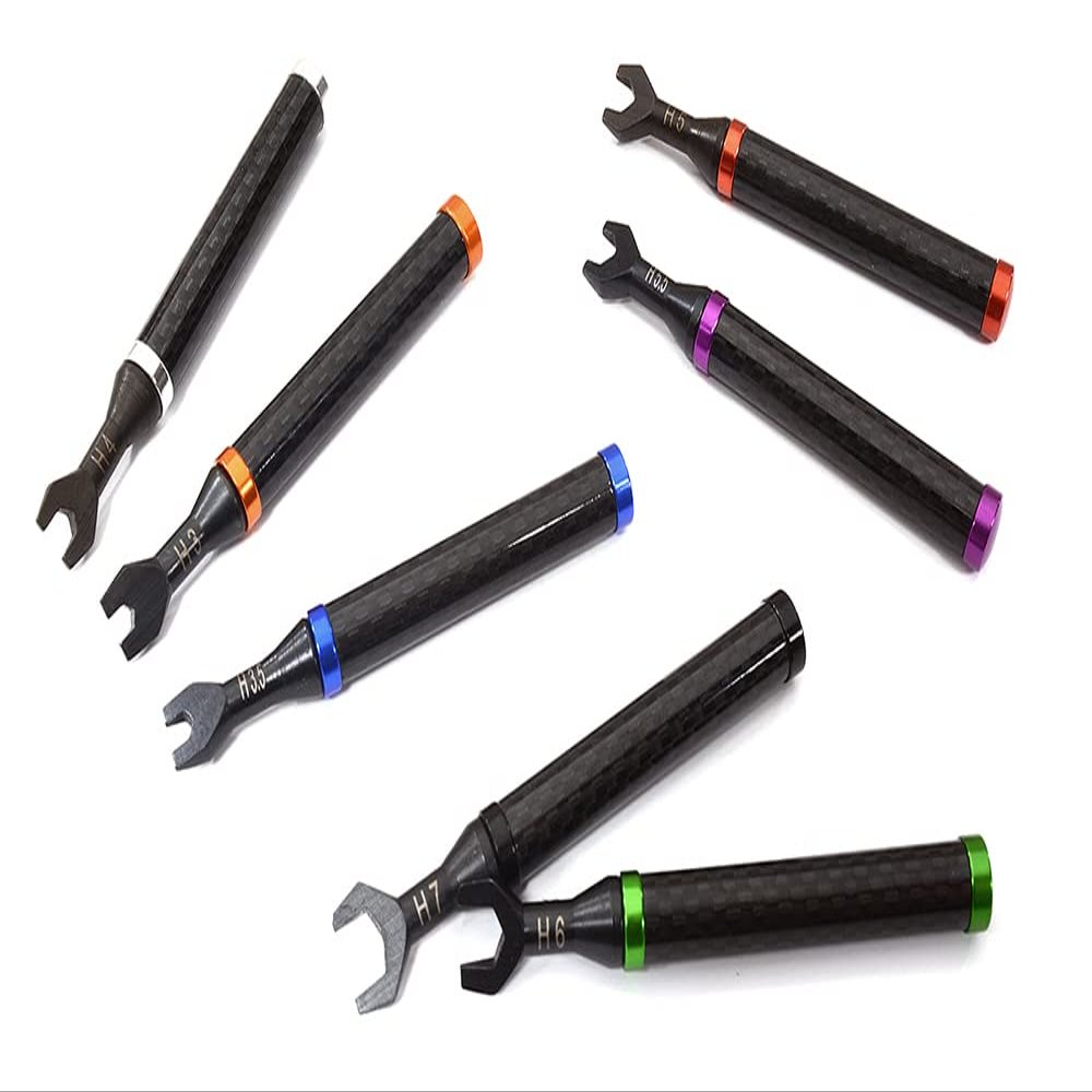 Integy Universal Turnbuckle Wrench Set 7pcs w/Carbon Fiber Handle