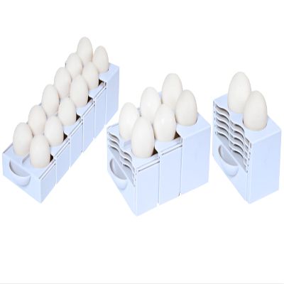 Think Up Designs Eggstra Space Egg Organizer for Refrigerator, Adjustable Container, Collapsible & Expandable Tray Egg Holder for Fridge Organizer, Space Saving Fridge Storage Solution - White