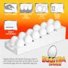 Think Up Designs Eggstra Space Egg Organizer for Refrigerator, Adjustable Container, Collapsible & Expandable Tray Egg Holder for Fridge Organizer, Space Saving Fridge Storage Solution - White view 2
