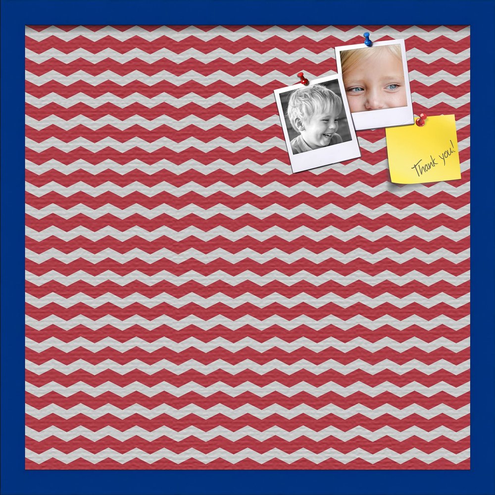 PinPix Decorative pin Cork Bulletin Board Made from Canvas, Seemless Pattern Printed at 20x20 Inches and Framed in Blue Stain on Beech (PinPix-511)