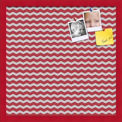 PinPix Decorative pin Cork Bulletin Board Made from self-Healing Canvas, Seemless Pattern Printed at 20x20 Inches and Framed in Red Stain on Beech(WOM56673)