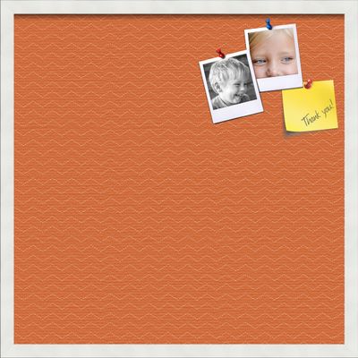 PinPix Decorative pin Cork Bulletin Board Made from self-Healing Canvas, Seemless Pattern Printed at 24x24 Inches and Framed in Satin White Frame(WOM59504)