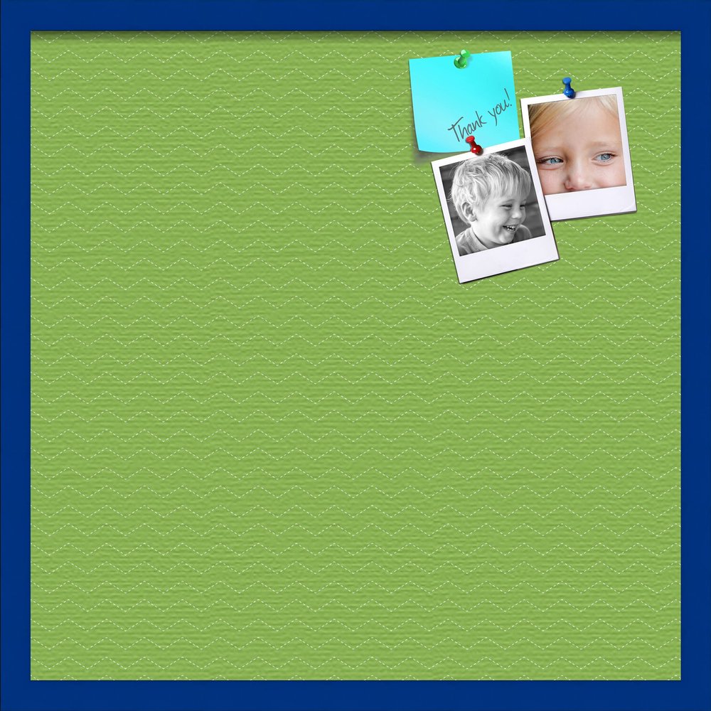 PinPix Decorative pin Cork Bulletin Board Made from Canvas, Seemless Pattern Printed at 24x24 Inches and Framed in Blue Stain on Beech (PinPix-518)