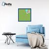 PinPix Decorative pin Cork Bulletin Board Made from Canvas, Seemless Pattern Printed at 24x24 Inches and Framed in Blue Stain on Beech (PinPix-518) view 4