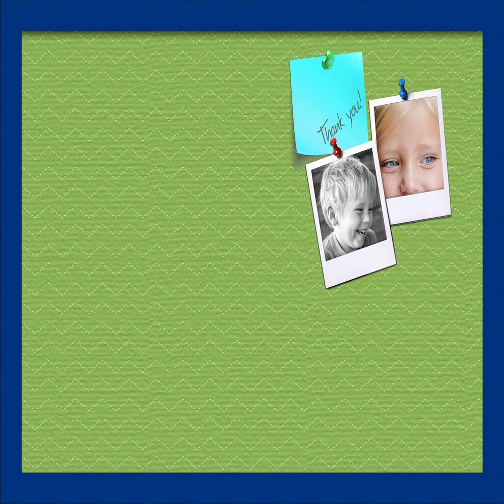 PinPix Decorative pin Cork Bulletin Board Made from Canvas, Seemless Pattern Printed at 24x16 Inches and Framed in Blue Stain on Beech (PinPix-518)