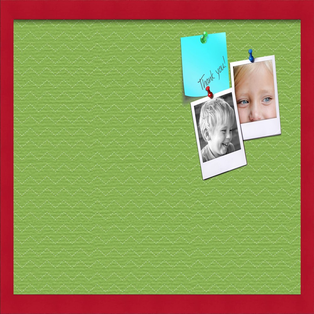 PinPix Decorative pin Cork Bulletin Board Made from self-Healing Canvas, Seemless Pattern Printed at 24x16 Inches and Framed in Red Stain on Beech(WOM56673)