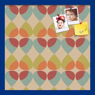 ArtToFrames 20x20 Inch Custom Cork Bulletin Board. This Abstract Pattern in Color Pin Board Has a Fabric Style Canvas Finish, Framed in Blue Stain on Beech (PinPix-564-20x20_0066-81792-YBLU)