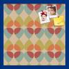 ArtToFrames 20x20 Inch Custom Cork Bulletin Board. This Abstract Pattern in Color Pin Board Has a Fabric Style Canvas Finish, Framed in Blue Stain on Beech (PinPix-564-20x20_0066-81792-YBLU) view 1