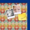 ArtToFrames 20x20 Inch Custom Cork Bulletin Board. This Abstract Pattern in Color Pin Board Has a Fabric Style Canvas Finish, Framed in Blue Stain on Beech (PinPix-564-20x20_0066-81792-YBLU) view 2