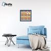 ArtToFrames 20x20 Inch Custom Cork Bulletin Board. This Abstract Pattern in Color Pin Board Has a Fabric Style Canvas Finish, Framed in Blue Stain on Beech (PinPix-564-20x20_0066-81792-YBLU) view 4