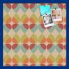 ArtToFrames 24x24 Inch Custom Cork Bulletin Board. This Abstract Pattern in Color Pin Board Has a Fabric Style Canvas Finish, Framed in Blue Stain on Beech (PinPix-564-24x24_0066-81792-YBLU) view 1