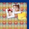 ArtToFrames 24x24 Inch Custom Cork Bulletin Board. This Abstract Pattern in Color Pin Board Has a Fabric Style Canvas Finish, Framed in Blue Stain on Beech (PinPix-564-24x24_0066-81792-YBLU) view 2