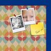 ArtToFrames 18x12 Inch Custom Cork Bulletin Board. This Abstract Pattern in Color Pin Board Has a Fabric Style Canvas Finish, Framed in Blue Stain on Beech (PinPix-564-18x12_0066-81792-YBLU) view 2