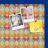 ArtToFrames 24x16 Inch Custom Cork Bulletin Board. This Abstract Pattern in Color Pin Board Has a Fabric Style Canvas Finish, Framed in Blue Stain on Beech (PinPix-564-24x16_0066-81792-YBLU) view 2