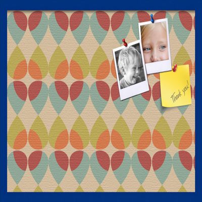 ArtToFrames 30x20 Inch Custom Cork Bulletin Board. This Abstract Pattern in Color Pin Board Has a Fabric Style Canvas Finish, Framed in Blue Stain on Beech (PinPix-564-30x20_0066-81792-YBLU)