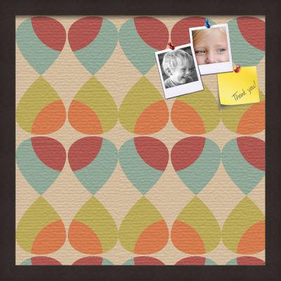ArtToFrames 16x16 Inch Custom Cork Bulletin Board. This Abstract Pattern in Color Pin Board Has a Fabric Style Canvas Finish, Framed in Coffee (PinPix-564-16x16_FRBW26061)