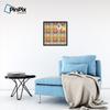 ArtToFrames 20x20 Inch Custom Cork Bulletin Board. This Abstract Pattern in Color Pin Board Has a Fabric Style Canvas Finish, Framed in Coffee (PinPix-564-20x20_FRBW26061) view 3