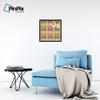 ArtToFrames 20x20 Inch Custom Cork Bulletin Board. This Abstract Pattern in Color Pin Board Has a Fabric Style Canvas Finish, Framed in Coffee (PinPix-564-20x20_FRBW26061) view 4