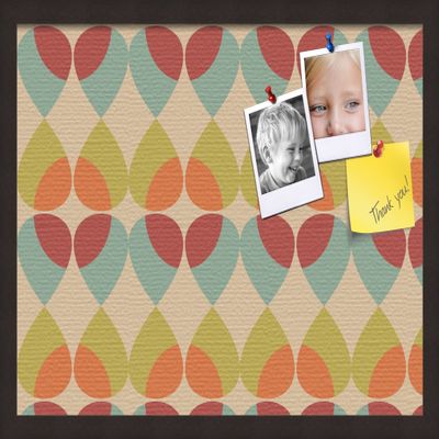 ArtToFrames 24x16 Inch Custom Cork Bulletin Board. This Abstract Pattern in Color Pin Board Has a Fabric Style Canvas Finish, Framed in Coffee (PinPix-564-24x16_FRBW26061)