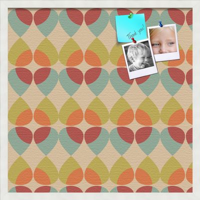 PinPix 24x24 Inch Cork Bulletin Board. This Decorative Framed Pin Board Comes with Kaliedescope Design and a Satin White Frame Frame. Ideal for Home Office Decor or Message Board (PinPix-564)