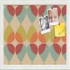 PinPix 18x12 Inch Cork Bulletin Board. This Decorative Framed Pin Board Comes with Kaliedescope Design and a Satin White Frame Frame. Ideal for Home Office Decor or Message Board (PinPix-564) view 1