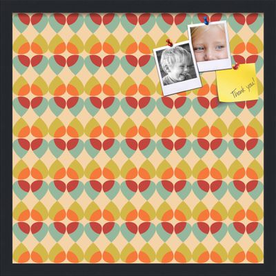 PinPix 20x20 inch Cork Bulletin Board. This Decorative Framed Pin Board Comes with Abstract Pattern in Color Design and Satin Black. Ideal for Home, Office Decor or School (PinPix-564)