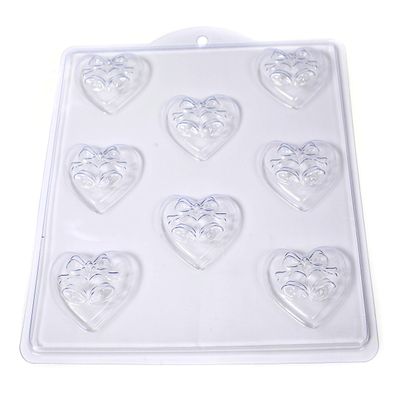 World Of Moulds 8 Cavity Bells on Heart Soap/Bath Bomb Mould