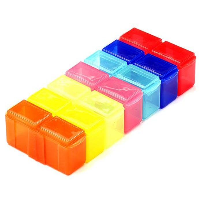 Integy Multicolor Plastic Storage Box for Parts & Hardware w/ 14 Compartments