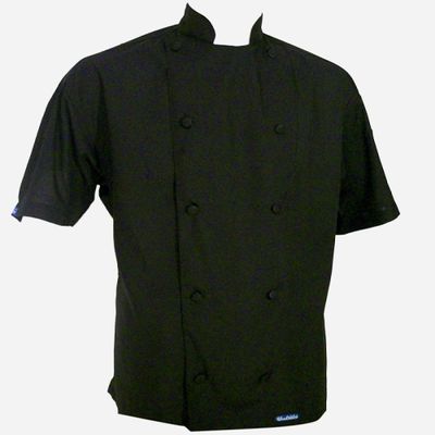 CHEFSKIN Original Short-Sleeve Chef Jacket in Black (X-Small (46 Inch Chest))