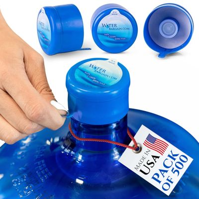 Water Bargain 3 & 5 Gallon Water Jug Caps - 500 Pack, USA Made