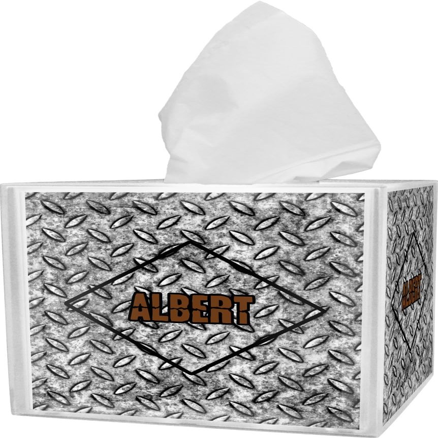 RNK Shops Personalized Diamond Plate Tissue Box Cover