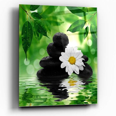 Cortesi Home Peaceful Reflections II Tempered Glass Wall Art, 12" x 12"