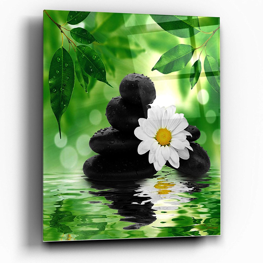 Cortesi Home Peaceful Reflections II Tempered Glass Wall Art, 12" x 12"