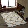 Saffron Fabs Bath Rug 100% Soft Cotton, Size 50x30 Inch, Latex Spray Non-Skid Backing, Ivory/Beige Color, Geometric Pattern, Hand Tufted, Heavy 190 GSF Weight, Machine Washable, Rectangular Shape view 3