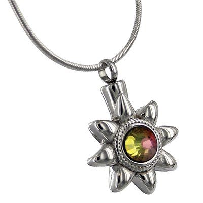 Silverlight Urns Sun Gemstone Cremation Jewelry Pendant, Stainless Steel Jewelry, Cremation Jewelry for Ashes