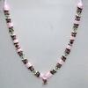Pink & Maroon Satin Ribbon Artificial Floral Hindu Deity Garland Religious God Mala India view 1