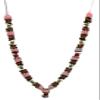 Pink & Maroon Satin Ribbon Artificial Floral Hindu Deity Garland Religious God Mala India view 2