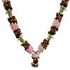 Pink & Maroon Satin Ribbon Artificial Floral Hindu Deity Garland Religious God Mala India view 4