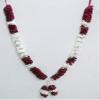 Maron & White Large Big Ribbon Artificial Hindu Deity Floral Garland Hindu God Mala India view 1