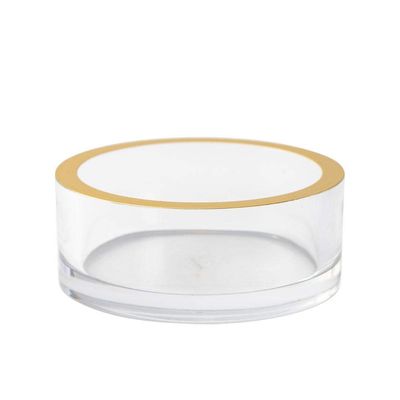Caspari Acrylic Wine Bottle Coaster in Clear with Gold Rim - 1 Each