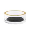Caspari Acrylic Wine Bottle Coaster in Clear with Gold Rim - 1 Each view 2