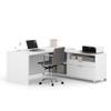 BESTAR Pro-Linea L-Shaped Office Desk, 72W, White view 1