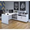 BESTAR Pro-Linea L-Shaped Office Desk, 72W, White view 2