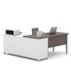BESTAR Pro-Linea L-Shaped Desk with Metal Legs, 72W, White/Bark Grey view 3