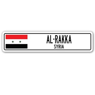 AL-RAKKA, Syria Street Sign Syrian Flag City Country Road Wall Gift