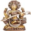 Goddess Saraswati - Brass Statue view 1