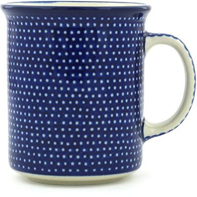 Polmedia Polish Pottery Mug 10 oz UNIKAT - Starry Night Pattern Handmade in Boleslawiec Poland by Ceramika Artystyczna + Certificate of Authenticity