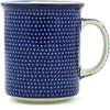 Polmedia Polish Pottery Mug 10 oz UNIKAT - Starry Night Pattern Handmade in Boleslawiec Poland by Ceramika Artystyczna + Certificate of Authenticity view 1