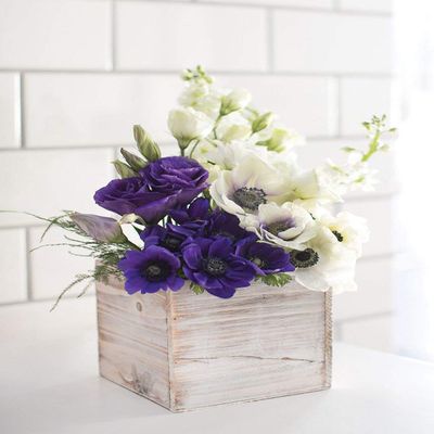 Afloral Special Whitewashed Wood Planter Box - 6"